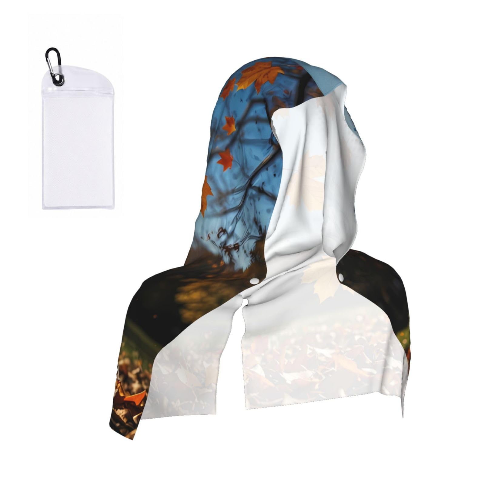 ZQYTGFDC Falling leaves Cooling hooded towels are suitable for summer sports, running, outdoor work, and gardening.