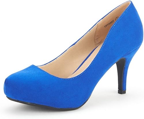 DREAM PAIRS - Zapatos Tiffany de tacón clásicos, elegantes y versátiles con tacón de aguja bajo y plataforma, zapatos de vestir para mujer