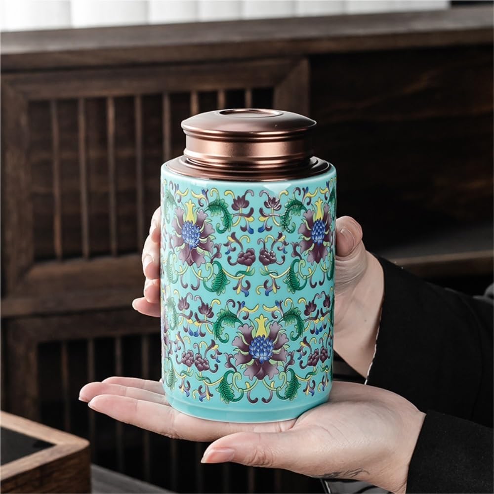 Cukiernica emaliowana porcelanowa, ceramiczny pojemnik do przechowywania herbaty, zapieczętowana puszka, pusta, zestaw do herbaty, podwójna puszka, zestaw pudełek prezentowych, do