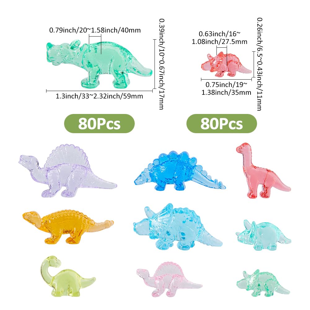SUPERFINDINGS 128PCS Mini Dinosaur Figures Animals Figurine Miniatures Acrylic Dinosaur Party Favors Micro Landscape Ornaments for Pool Home Garden - Image 2