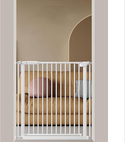 Miniatura 10 de DEARBB Puerta extra ancha para bebé, espacio ultra estrecho de 30.11 a 77.36 pulgadas, montado a presión, doble cerradura, cierre automático, puerta