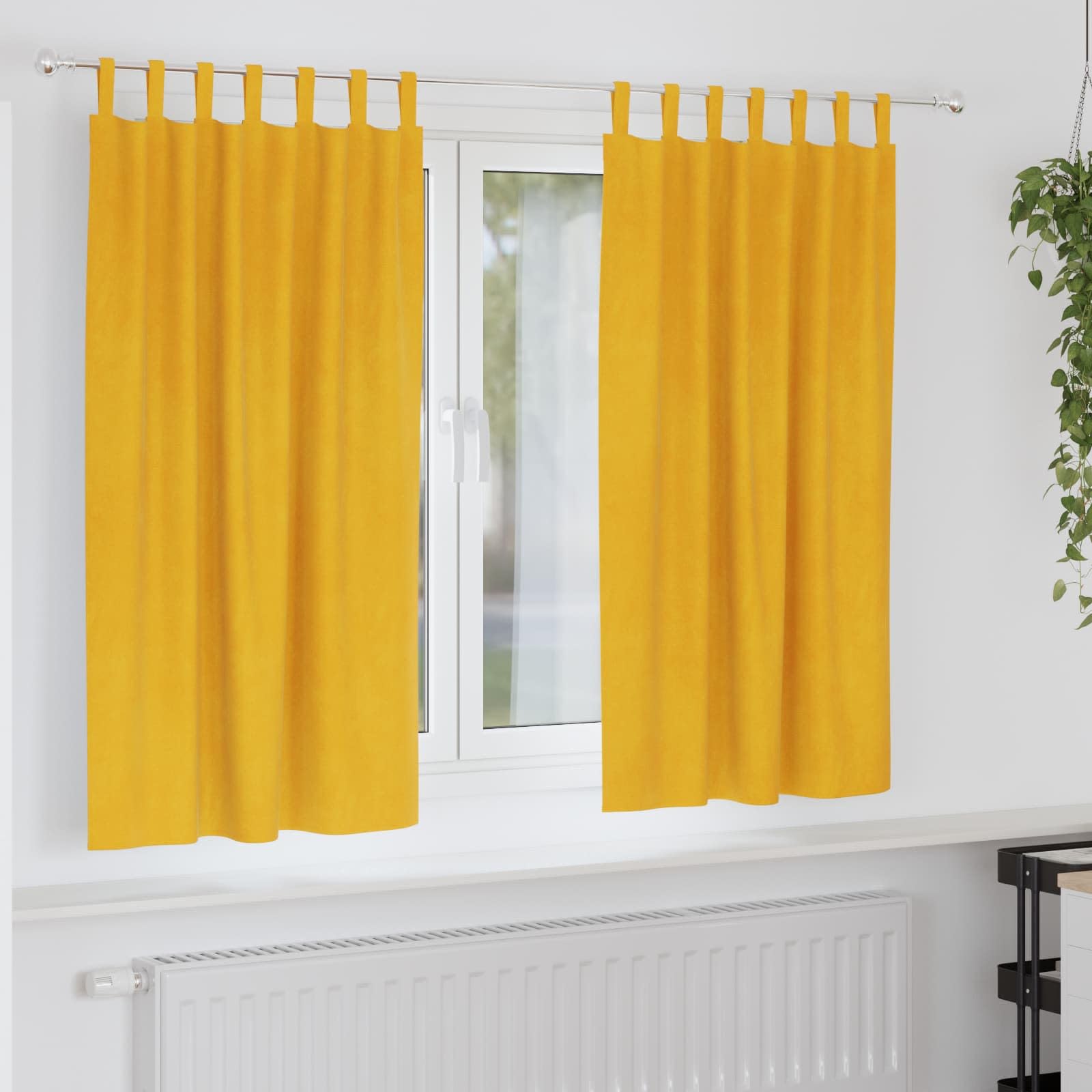 Rideaux occultants velours de prestige jaune moutarde haut de gamme