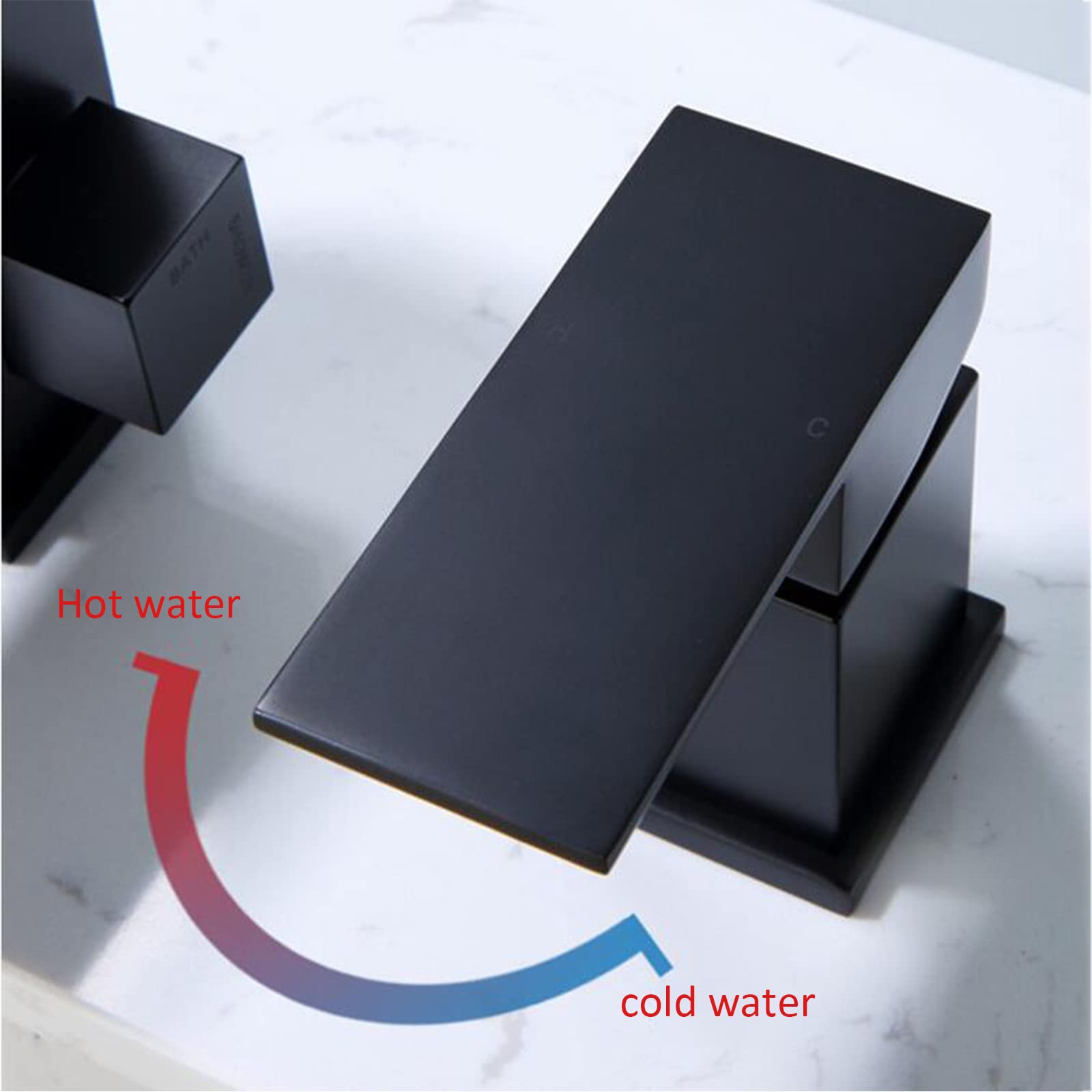 Grifo de bañera Grifo de bañera giratorio de 90 ° Grifo mezclador de bañera de latón Llenador de bañera de agua fría y caliente ajustable Aireador Grifo de bañera con ducha de mano extraíble Grifos de