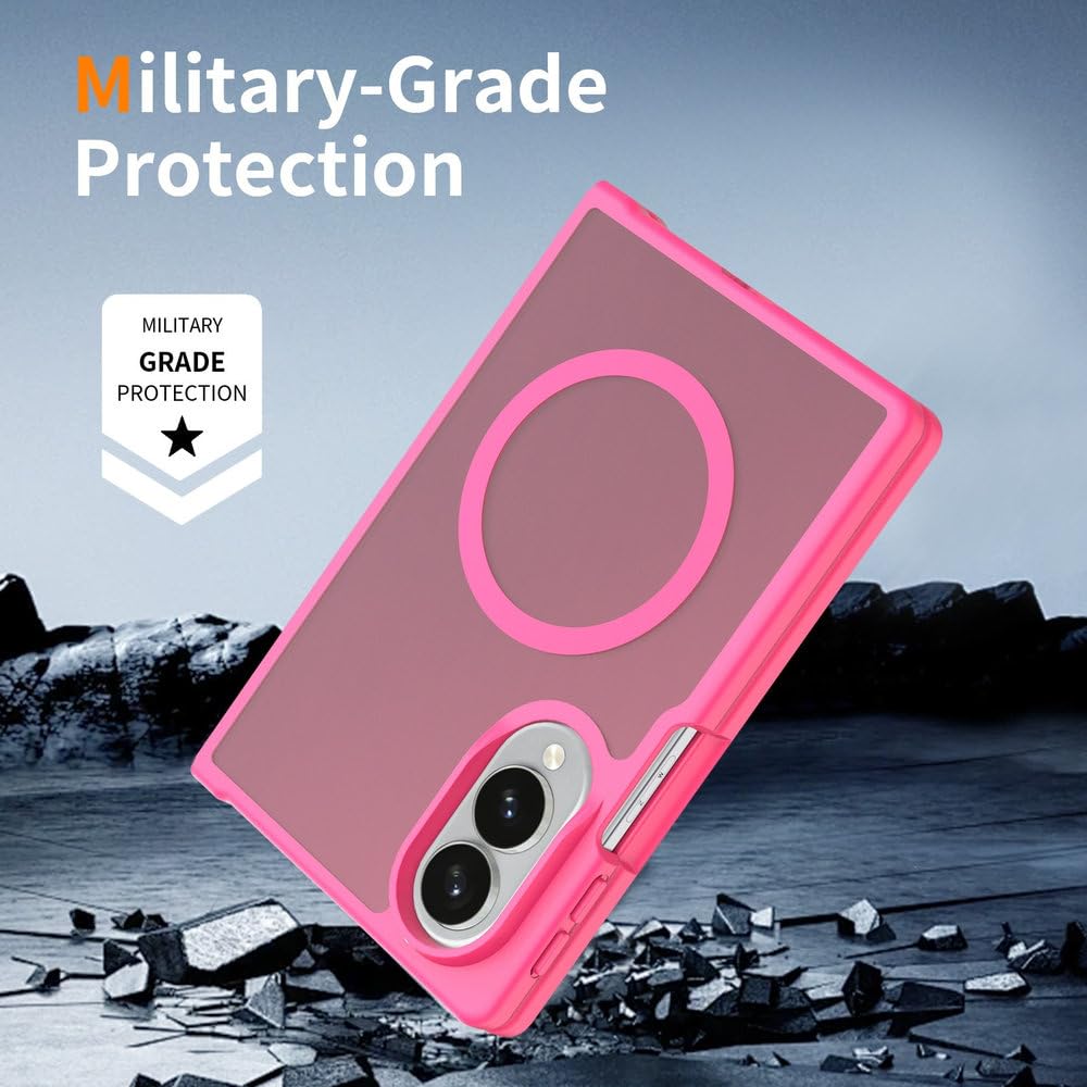 Custodia per telefono PC opaca con ricarica magnetica per Samsung Galaxy Z Fold 8 Ultra Z Flip 8 7 6, cover pieghevole antiurto con sensazione al tatto, blu reale, per Samsung Galaxy Z Flip 7