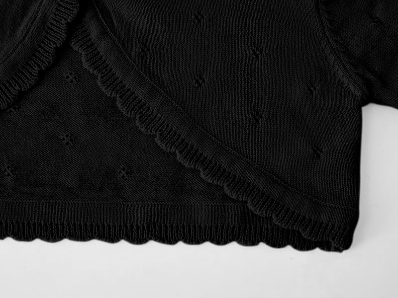 ASHER FASHION Little Girls Bolero Cardigan Long Sleeve Kids Toddler Knitted Shrug Sweaters Dress Cover Up Cropped Tops4