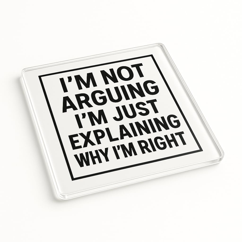 The Plum Penguin Rightly Minimal Acrylic Coaster Gift With Humorous Minimalist Design - Office Quote Decor For Colleague Secret Santa Fun