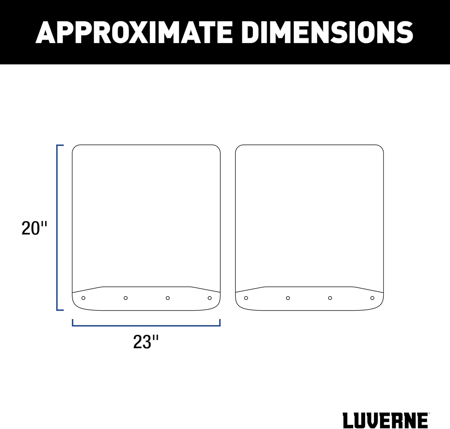 LUVERNE 251124 Rear Dually 20-Inch x 23-Inch Textured Rubber Mud Guards, Select Ford F-350, F-450 Super Duty, 2 Flaps