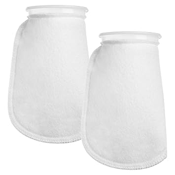 Filter Socks 200 Micron - Short - Aquarium Felt Filter Bags - 2 Pack - 4 Inch Ring by 8 Inch Long, Custom Made in The USA for Aquatic Experts