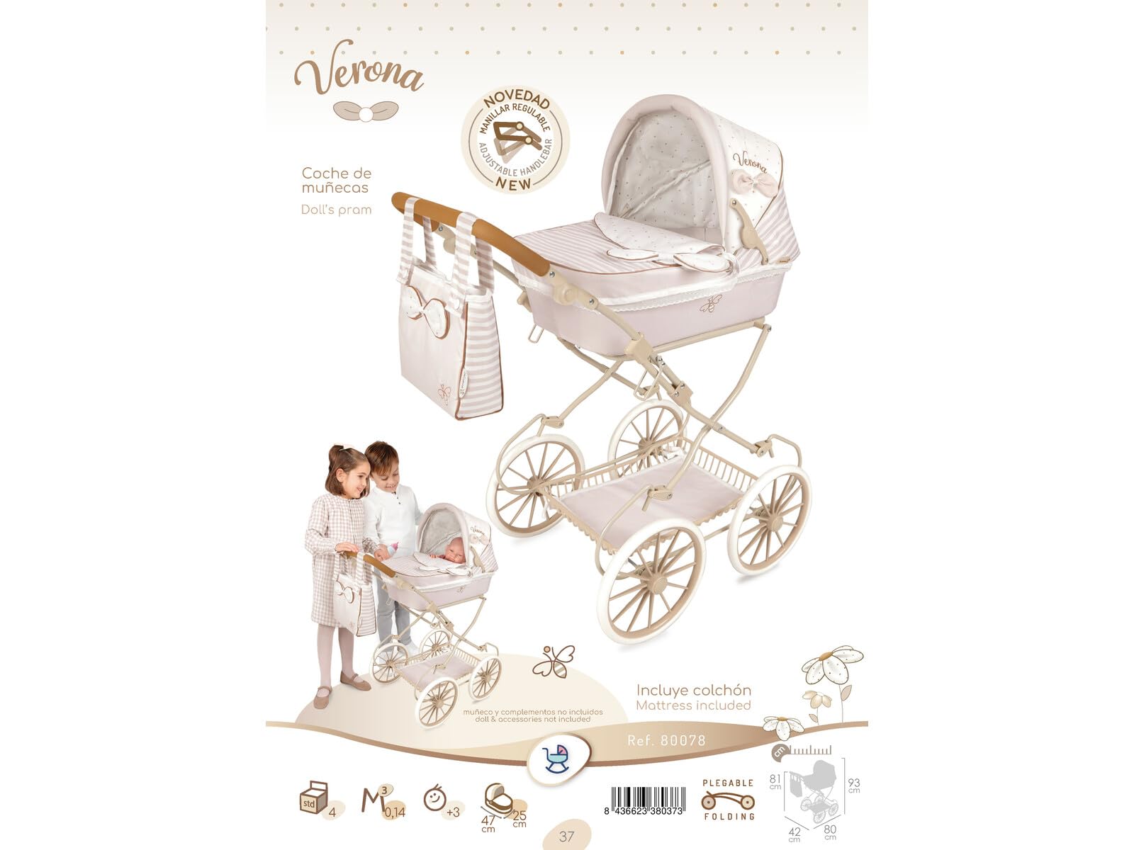 Carro de Muñecas Verona Plegable DeCuevas 80078