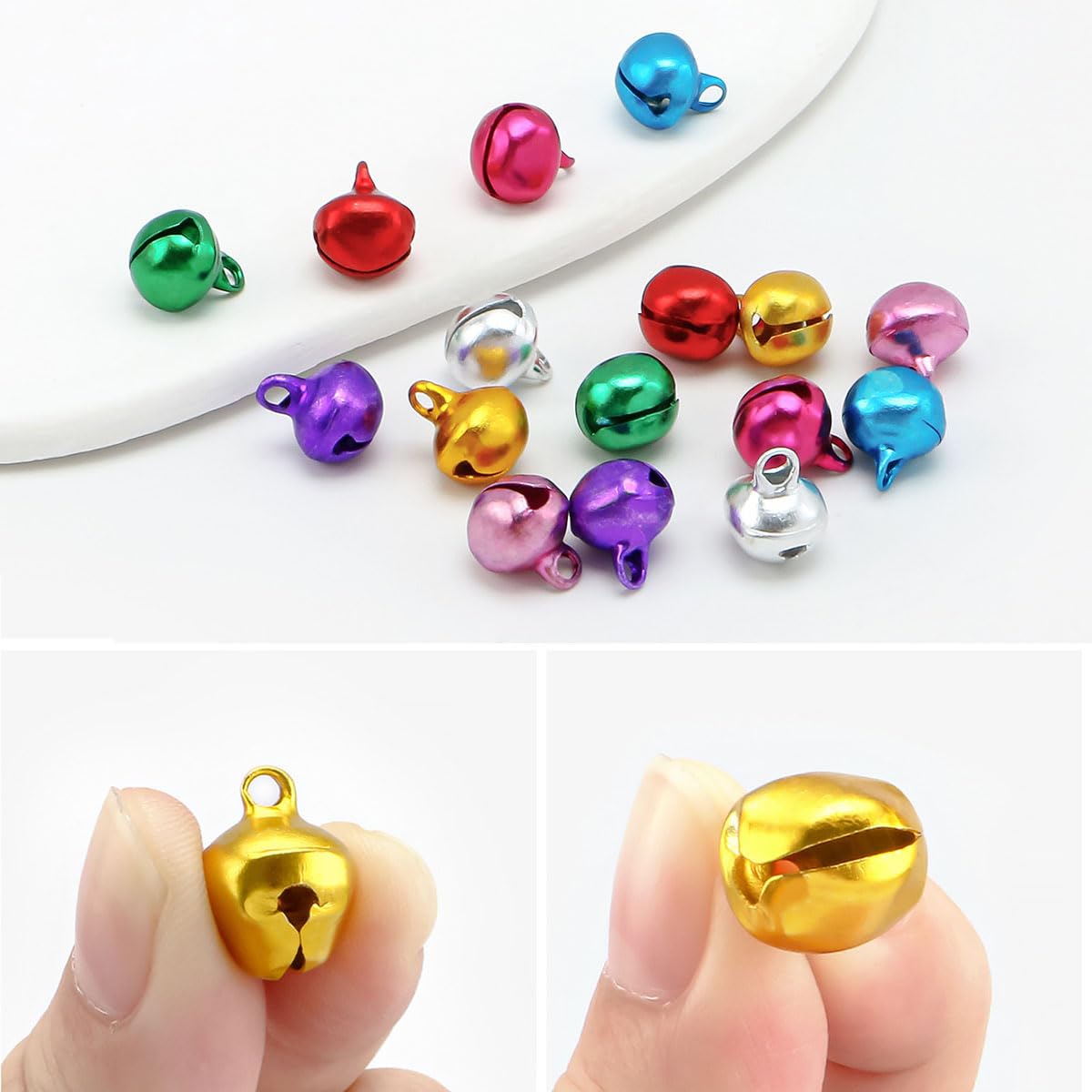 Lot De 200 Mini Cloches De Noël - 6 Mm - Petites Cloches Colorées - Convient Pour Le Bricolage, Les Décorations De Noël Et La Fabrication De