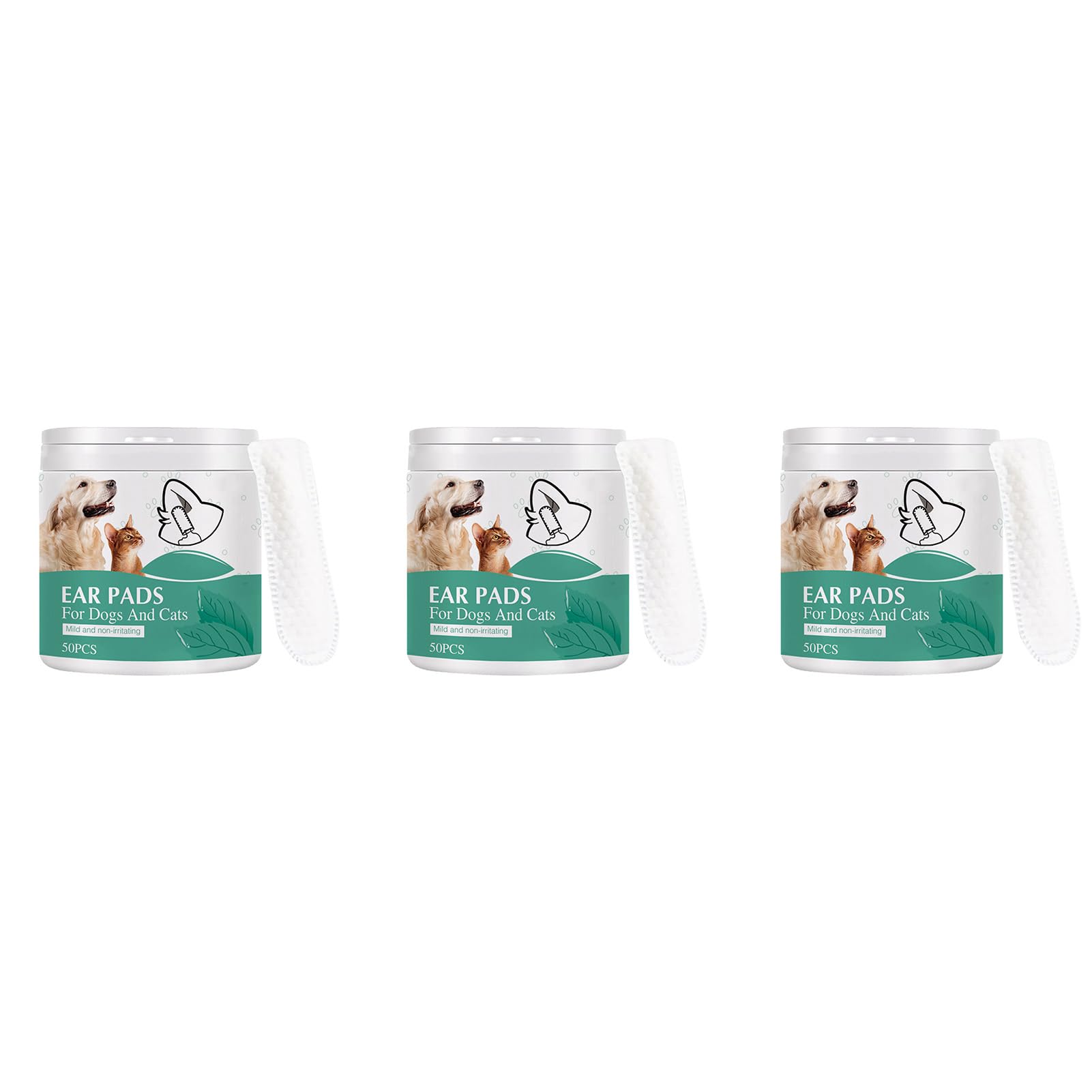 Paodduk 150 Dog Ear Cleaner Wipes Finger Dog Ear Wipes Finger Pads Pet Ear Finger Wipes Pet Ear Cleaning Finger Pads for Cats Small Pets