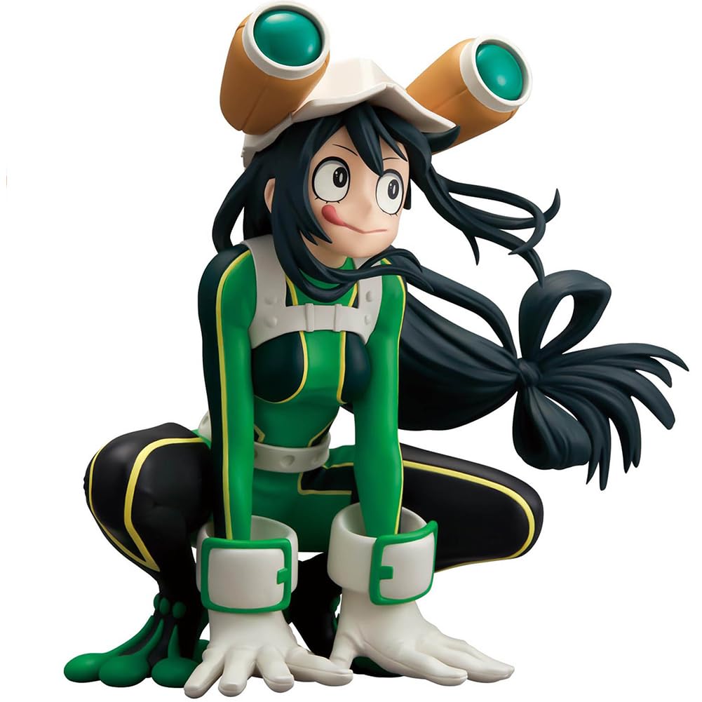 Zhongkaihua Asui Tsuyu Figure Squatting Pose, MHA Action Figure PVC Manga Statue 11CM, Asui Tsuyu Model Ornament Gifts for MHA Fans