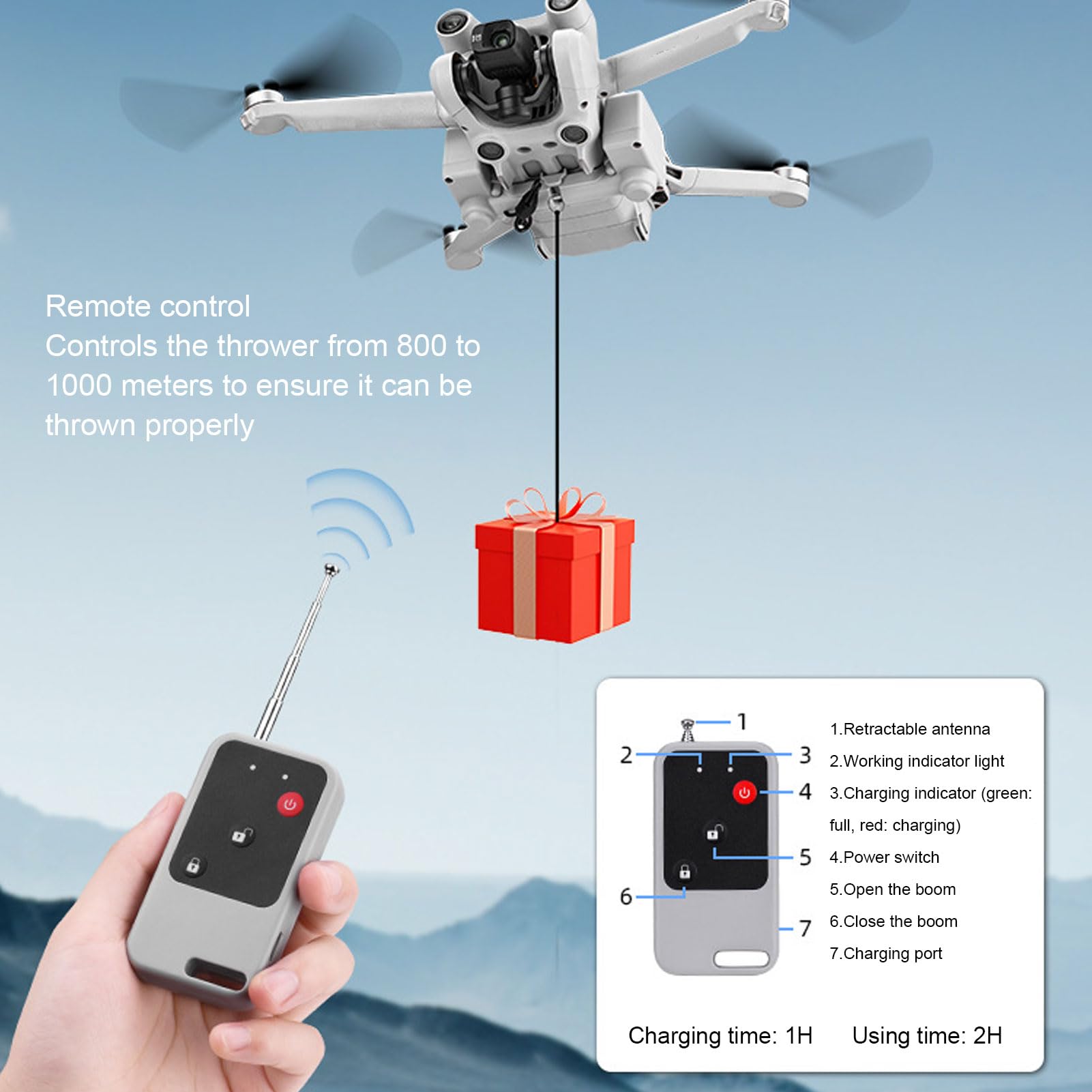 Tbest Drone Airdrop Payload System Tecnologia Avanzata per L'esca da Pesca Nella Scena del Matrimonio