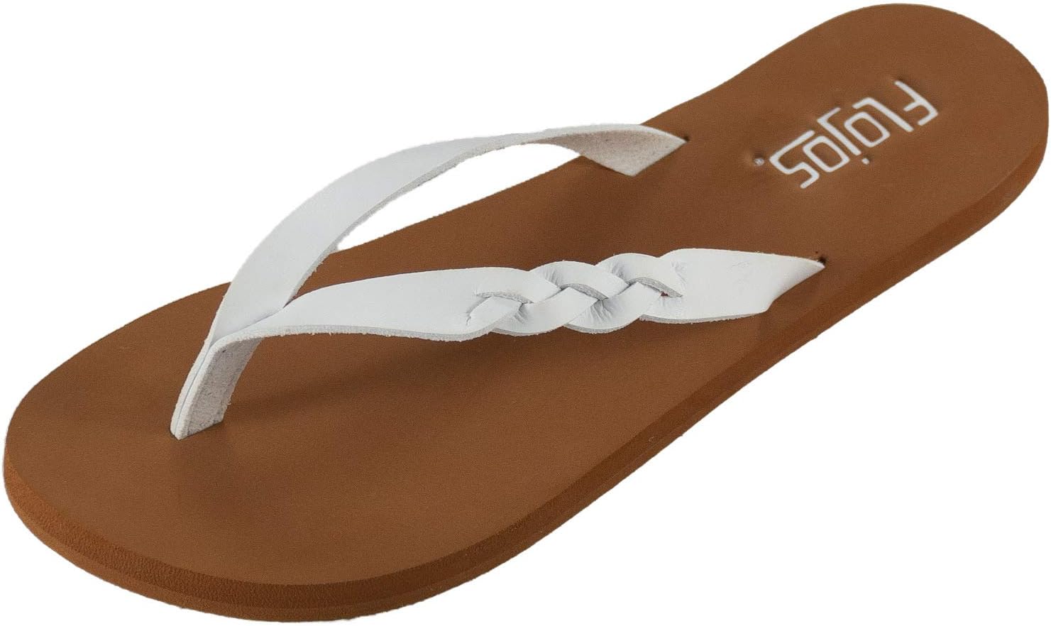 FLOJOS Women's Serenity Flip-Flop, White, 5 M US