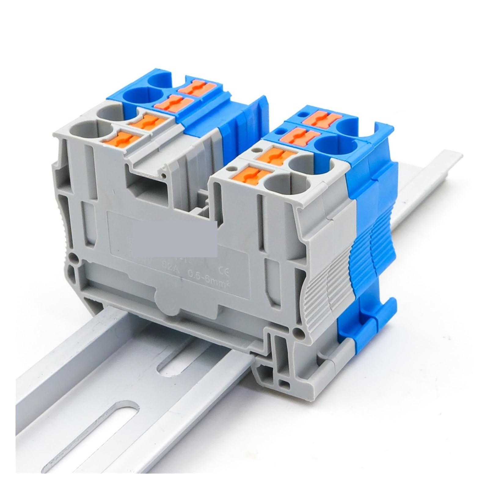 50 Stück PT 6 Federklemmenblock 6 mm DIN-Schiene sichere elektrische Verbindungen Industrie(PT-6-50 PCS-BLUE)