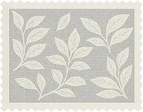 Capa para Tampa de Fogão 6 Bocas em Renda, 58x80cm, Branco, Design Folhas