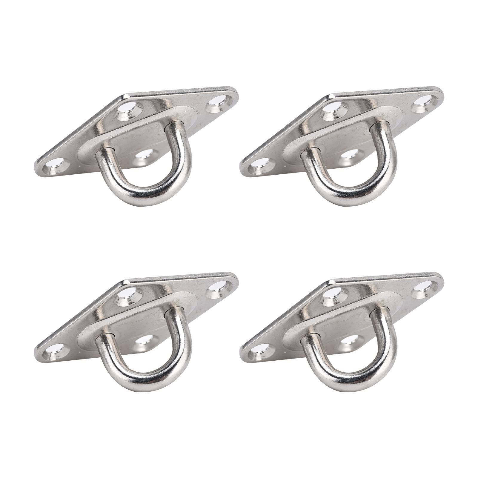 Fdit 304 Stainless Steel Hook to Place Steel Ropes and Cables, Paste with 4 Wall Mounting Plates for External Projects