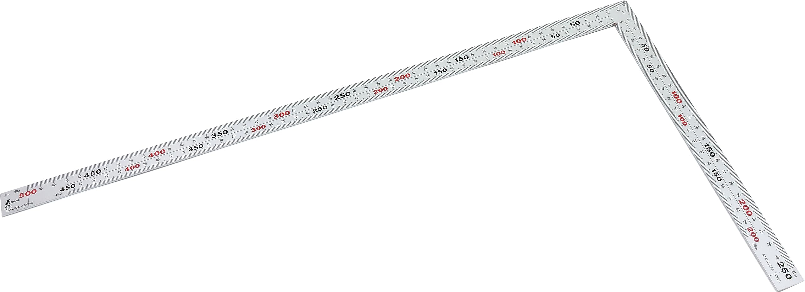 Shinwa 32589 kątownik ciesielski 50 x 25 cm z 8 skalami – by FAMEX (12561) – kątomierz – Made in Japonia
