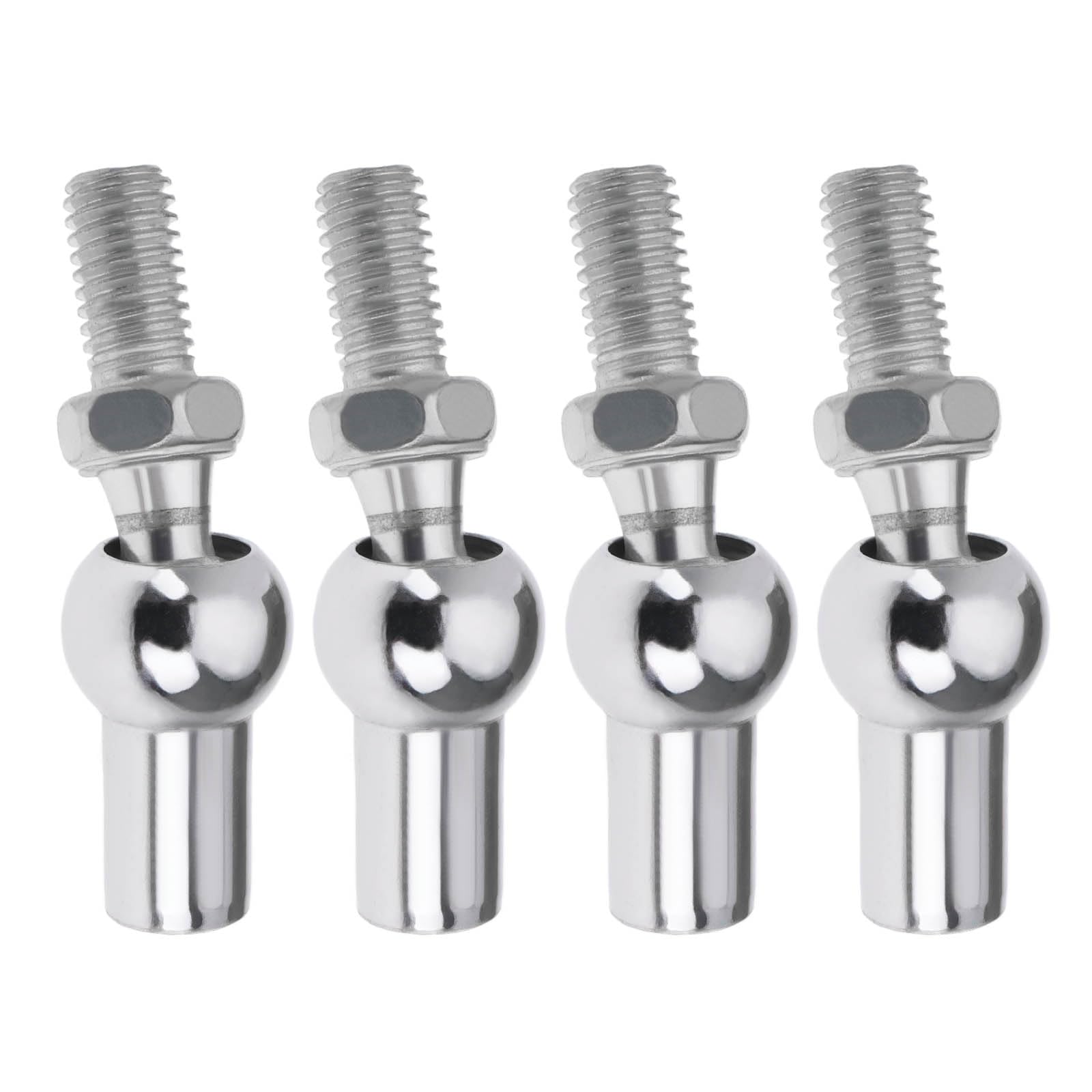 Yinettech Silver 4Pcs Axial Joint Ball Joint M8x1.25 Din 71802 Suitable For Lifting Holding Balancing And Providing Support In Various Applications (Ball Diameter 13Mm)