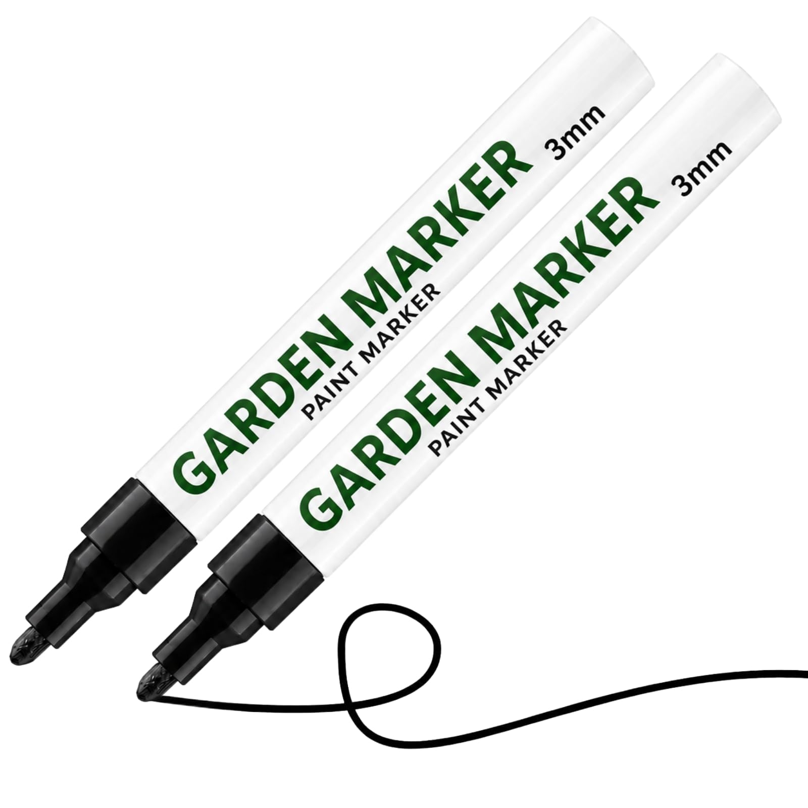 HowseHold Garden Marker Pens (Pack of 2) – 3mm Fine Tip Waterproof Plant Label Pens for Outdoor Use, Permanent Ink for Pots, Tags, Seeds and Gardening