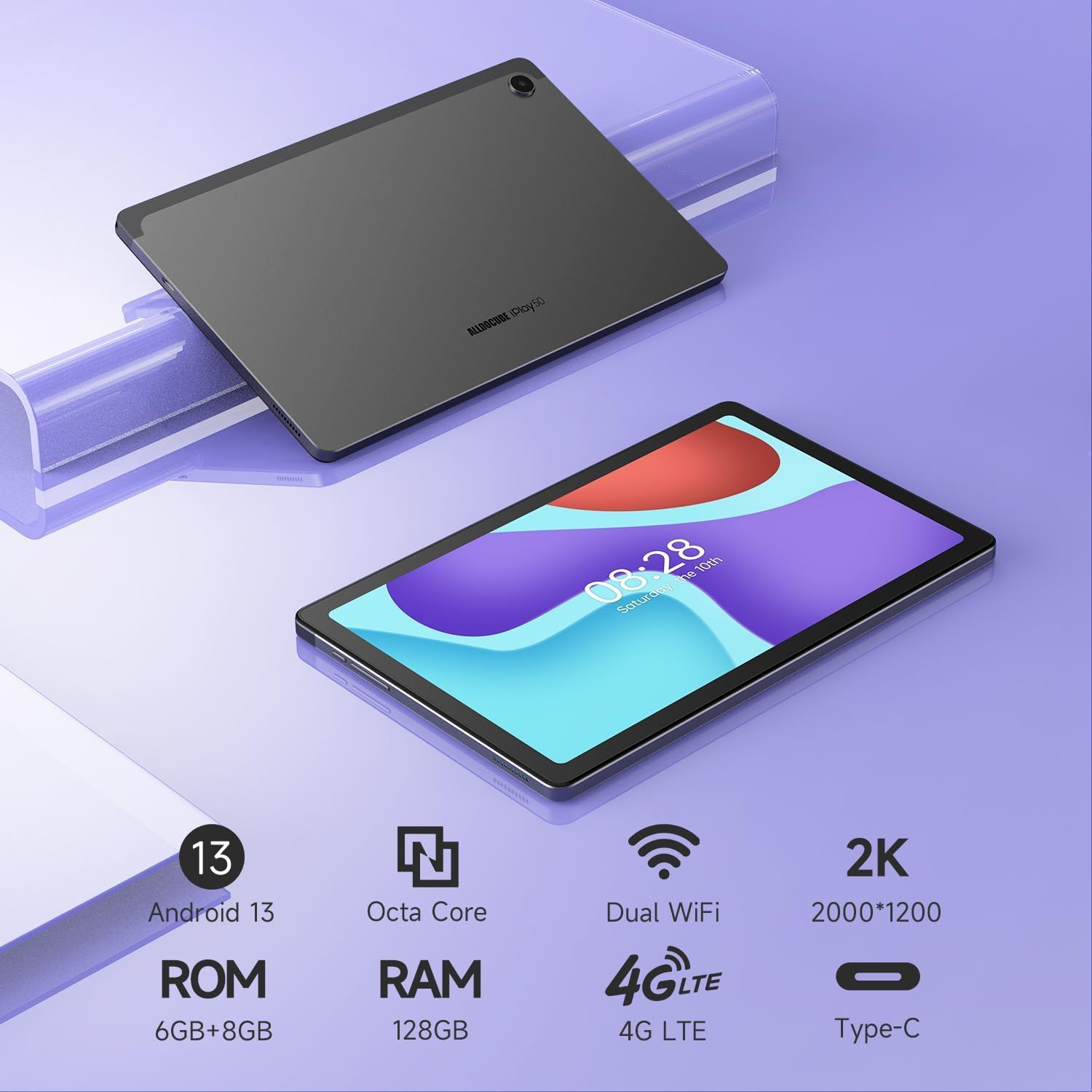 ALLDOCUBE iPlay50 Tablet Android 13, Tablet PC 10.36 Zoll FHD IPS 