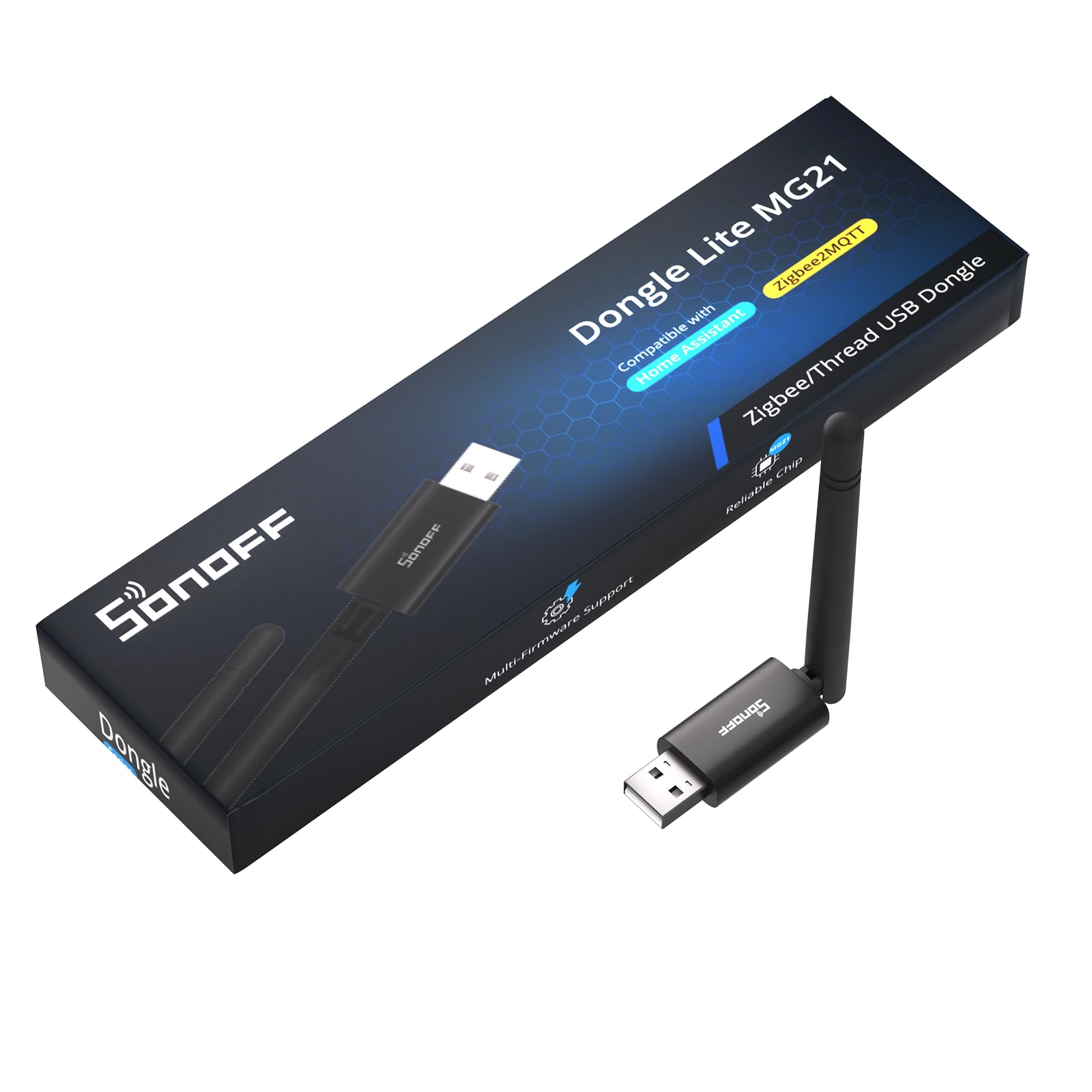SONOFF Zigbee 3.0 & Thread Dongle Lite (EFR32MG21) | USB Stick Coordinator for Home Assistant & Zigbee2MQTT | Compact Gateway with Easy Firmware Flashing & Extension Cable