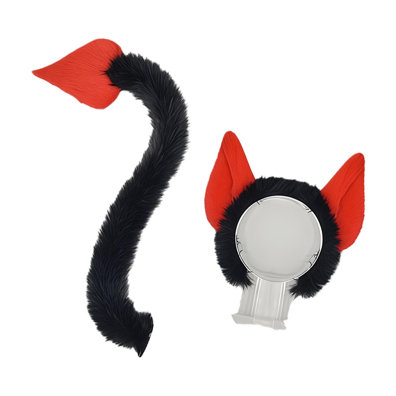 hogtnd Halloween Devil Costume Set Devil Horn Headband Devil Tail Demons Cosplay Costume for Carnival Party Props Demon Horn Headband, Red Set, One Size