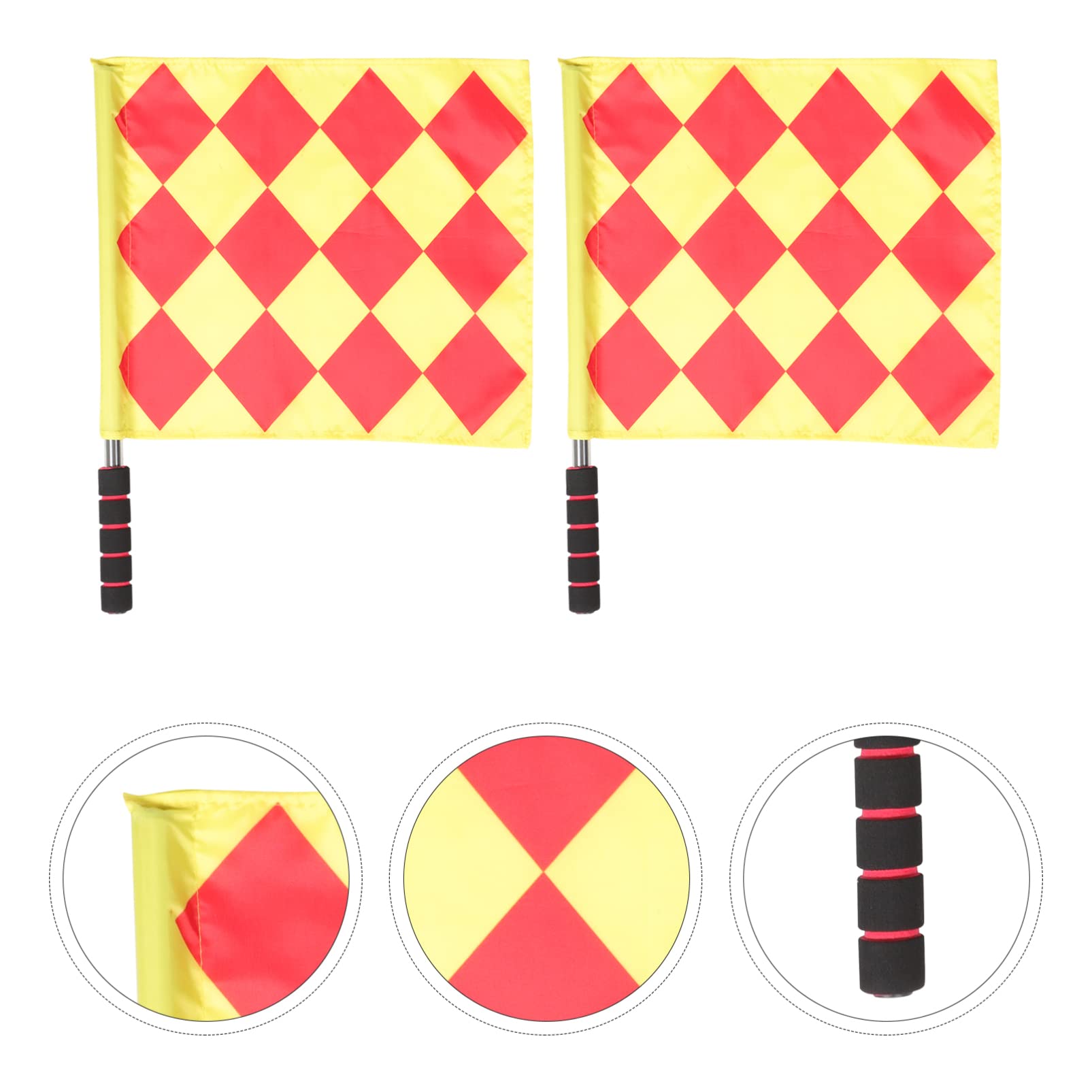 Angoily 2pcs Football Referee Flag Sponge Handle Flag Athletic Competition Flag Referee Equipments Flags Soccer Referee Uniform Match Flag Red Flag Referee Flags Racing Car Foam
