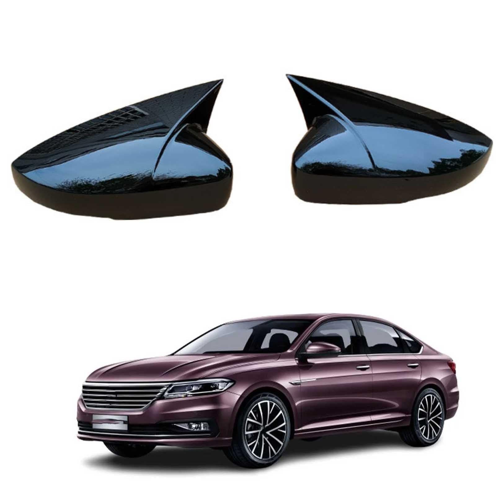 PAPEP Door Mirror Cover Caps for Volkswagen Lavida 2013-2018, Left Right Side Wing Rearview Mirror Cover Lid 2 Pieces Exterior Styling Accessory,Glossy black