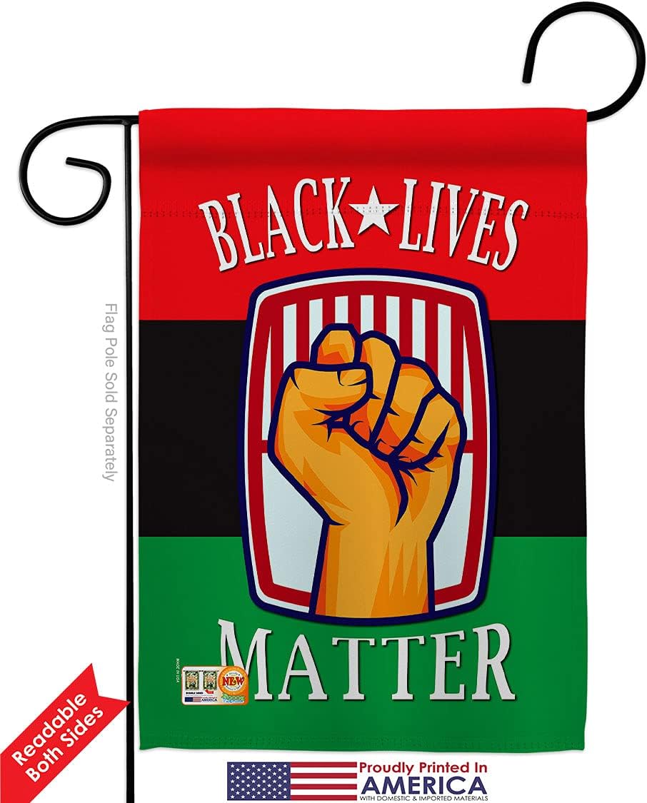 Black Matter Anti Racism Porch Decor American Flag Banner Pack Wall Art Patio Lawn Garden Room Decorations Outdoor Tapestry Yard Signs Black History Month BLM African Americans Heritage Made in USA