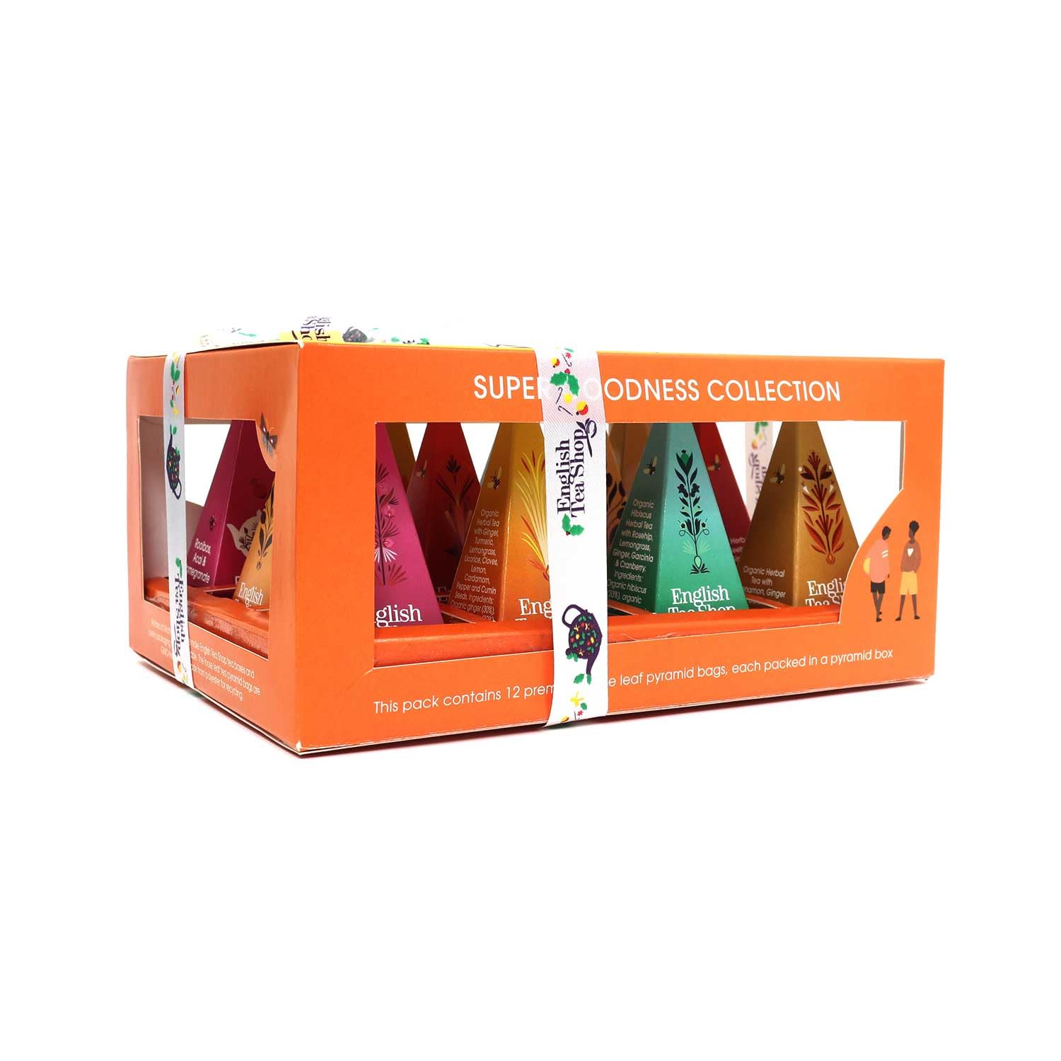 - Coffret Infusions Bio Super Goodness - 2 x 6 mélanges d'infusions à offrir - 12 sachets pyramides - Coffret cadeau éco-conçu