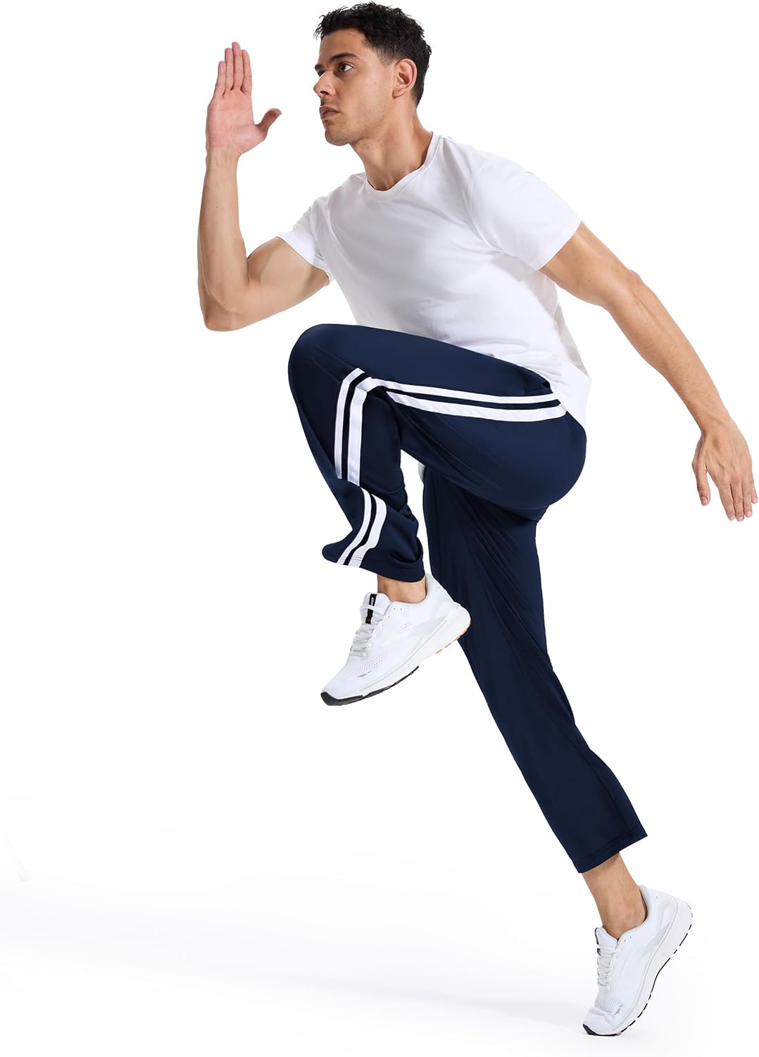 Tall Men's 34/36/38 Inseam Track Pants Warm-up Sweatpants Open Hem Tracksuit Bottoms for Gym Athletic Workout - Image 8