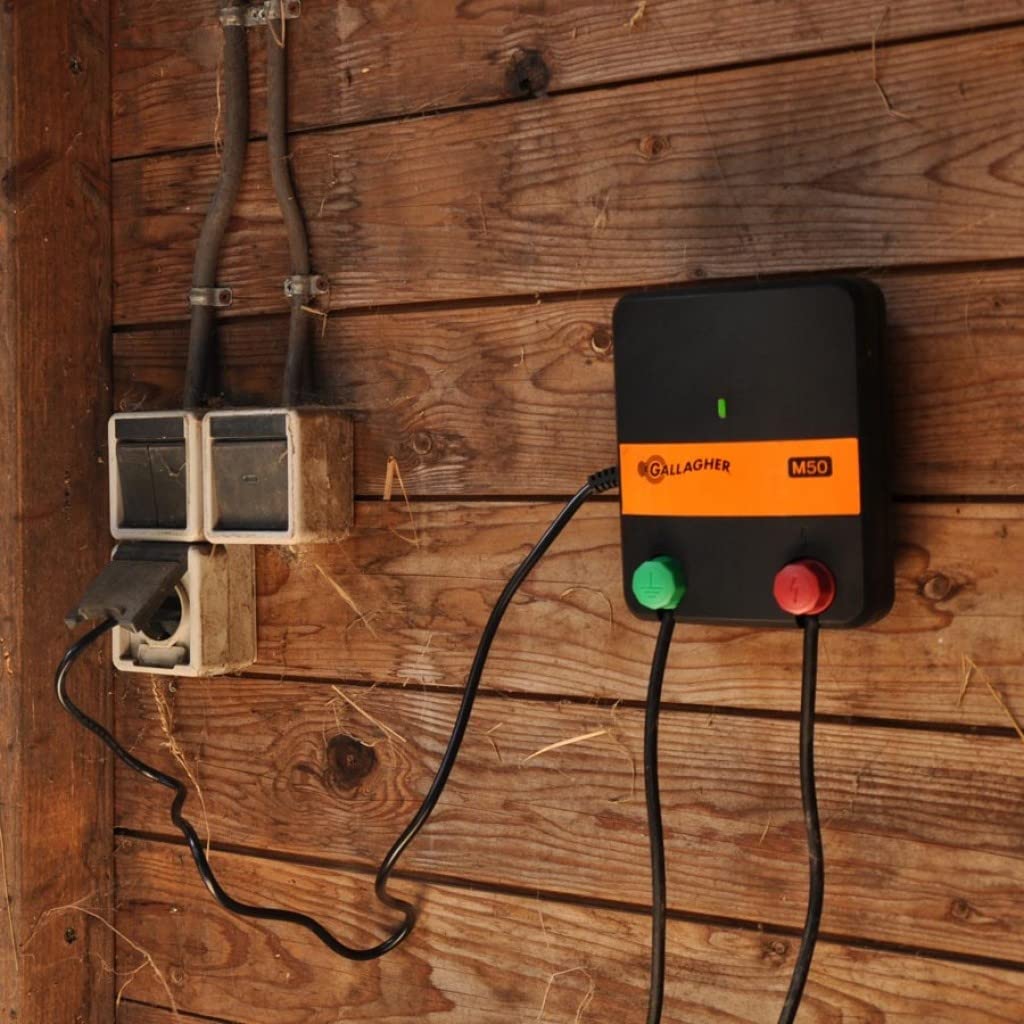 Gallagher Valla eléctrica M50 (230 V) para conejos y conejos, perros y gatos, adecuado para vallas de pasto hasta 10 km