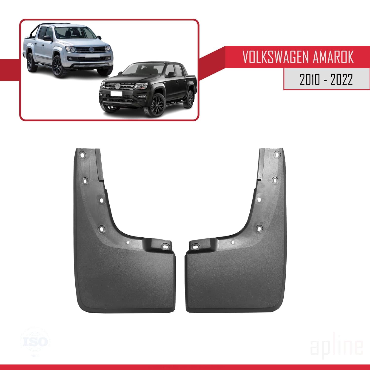 Compatibile con Volkswagen Amarok (2F) 2010-2020 Parafanghi Anteriori e Posteriori Set del Veicolo 4 Pezzi Nero