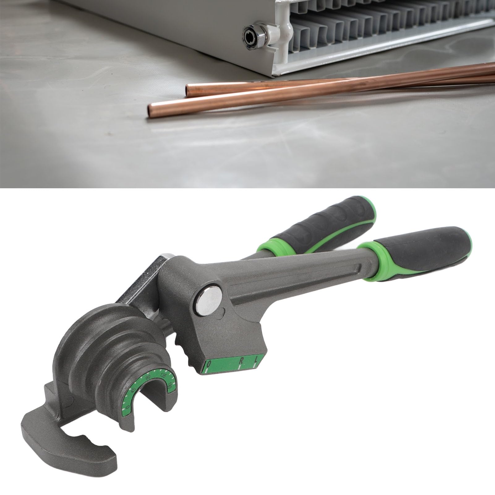 SIXRUN Piegatubi in Lega di Alluminio Piegatubi 3 in 1 Strumento Manuale per Tubi in Rame da 6mm 8mm 10mm con Quadrante Ad Angolo Libero per la Riparazione del Frigorifero AC