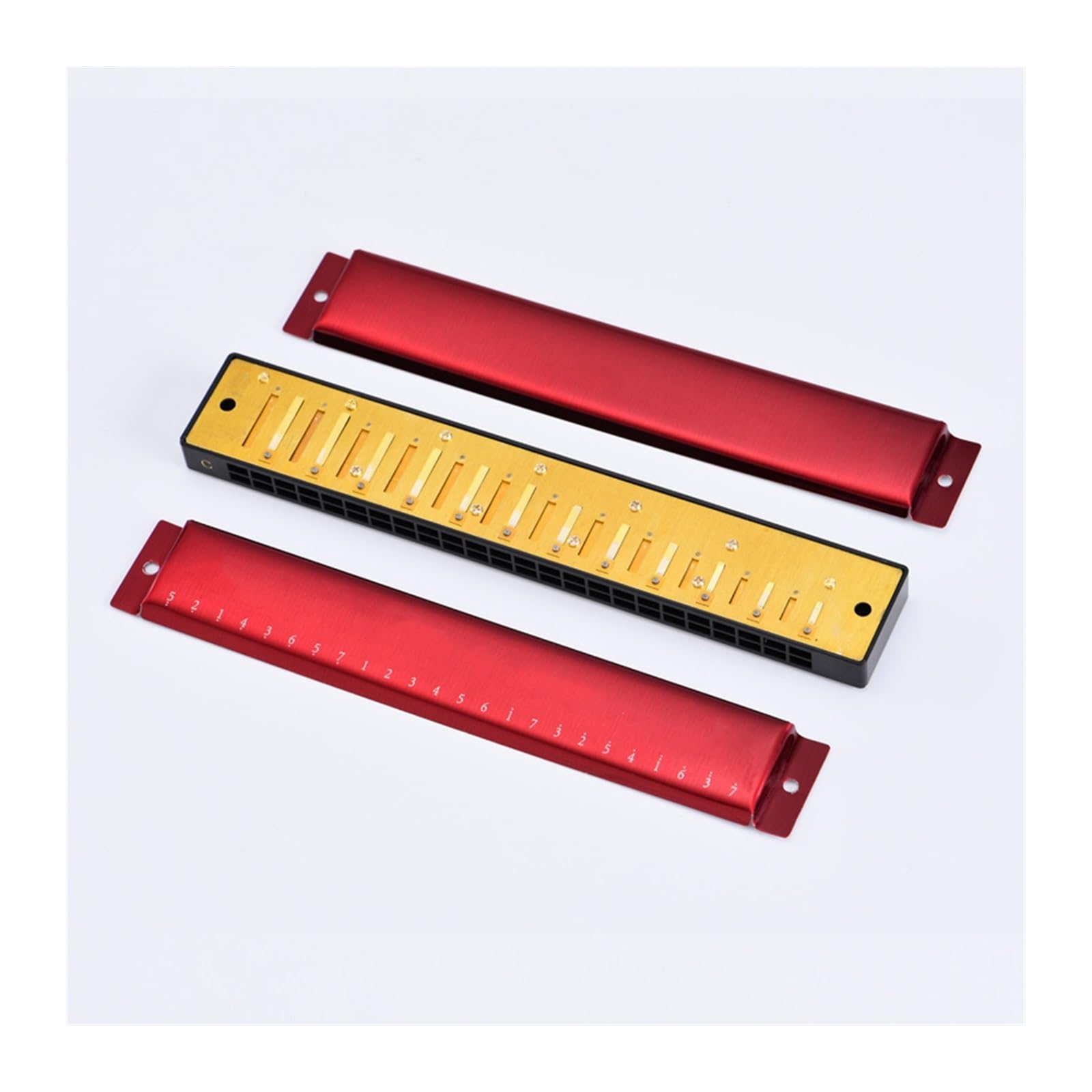 Mundharmonikas Polyphone C-Ton-Mundharmonika Mit 24 Löchern Für Schüler Und Erwachsene (Color : Crimson)