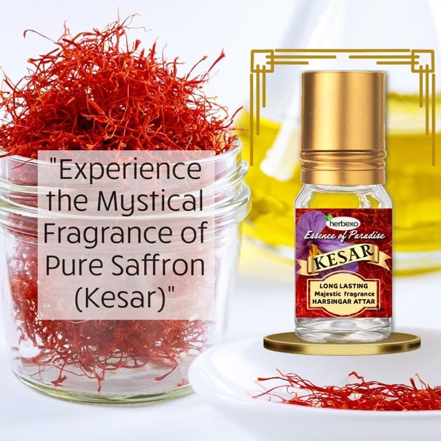 Image of Kasturi & Kesar Attar for Men & Women | Long Lasting Alcohol-Free | 2 x 6ml Roll-On
