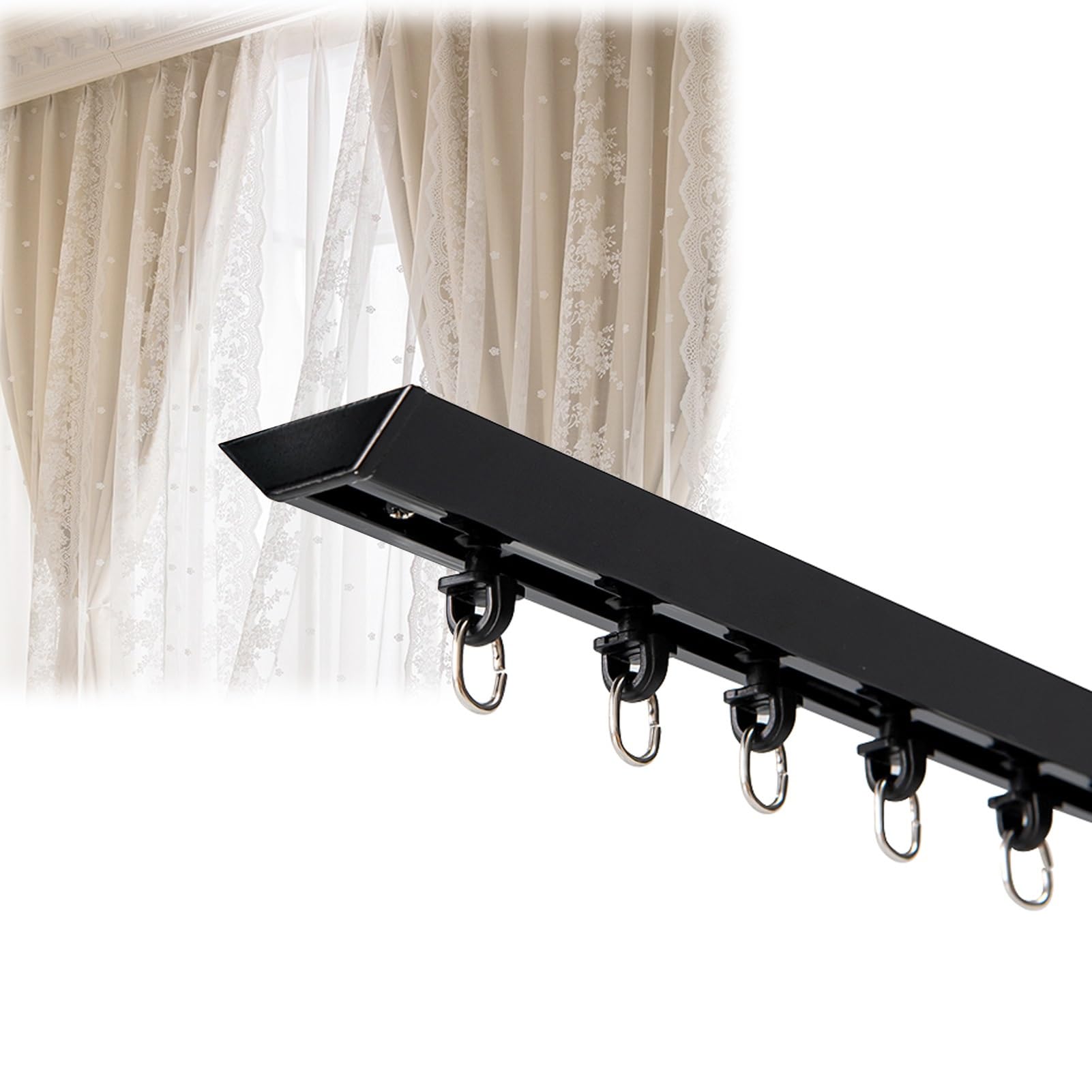 Rail de rideau de plafond flexible et pliable, support de plafond pour