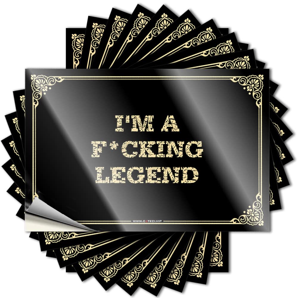 Decal Custom Scratch Resistant Decals, Fuzzy Matte Print for Phone Case Scooter | Teenage Uv Proof Pack I'm A F*cking Legend(6X9CM)