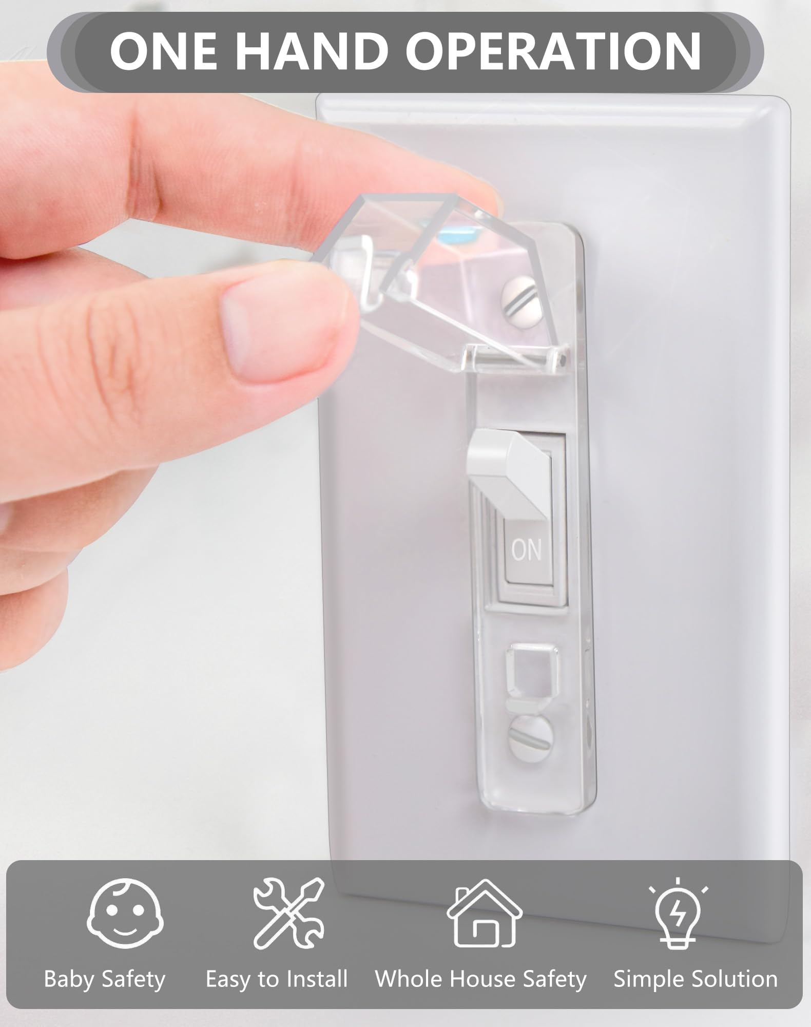 2 Pack Light Switch Cover Guard,Wall Light Switch Lock With Glow In The Dark Effect, Child Proof Wall Switch Cover Keeps Lights or Switches from Being Accidentally Turned ON or OFF ?Clear)
