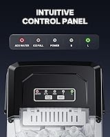 Vista 6 de Silonn - máquina de hielo para encimera, máquina de hielo portátil de acero inoxidable con asa de transporte, máquinas de hielo autolimpiables