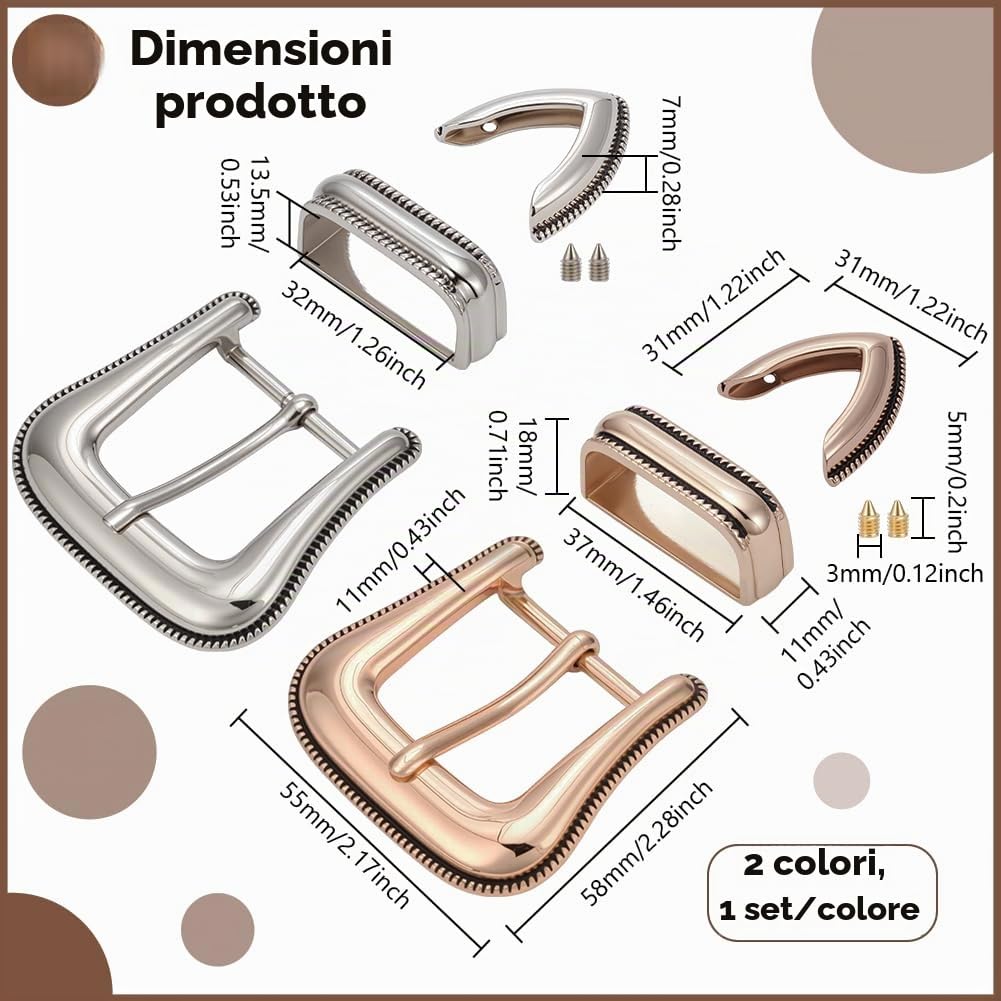 BENECREAT Fibbie Da Cowboy Western, Fibbie di Ricambio per Uomo e Donna, Chiusura per Cintura In Lega Adatta a Cinture Larghe 15mm/30mm