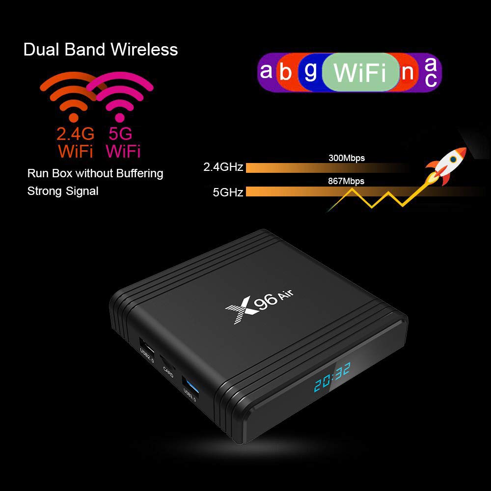 CHROX Android 9.0 TV Box, Amlogic S905X3 64-bit Quad Core Arm Corte-A55 Admite 2.4G 5G Dual Wifi/8K/3D/USB 3.0/H.265 Cajas De TV Inteligentes,2gb+16gb