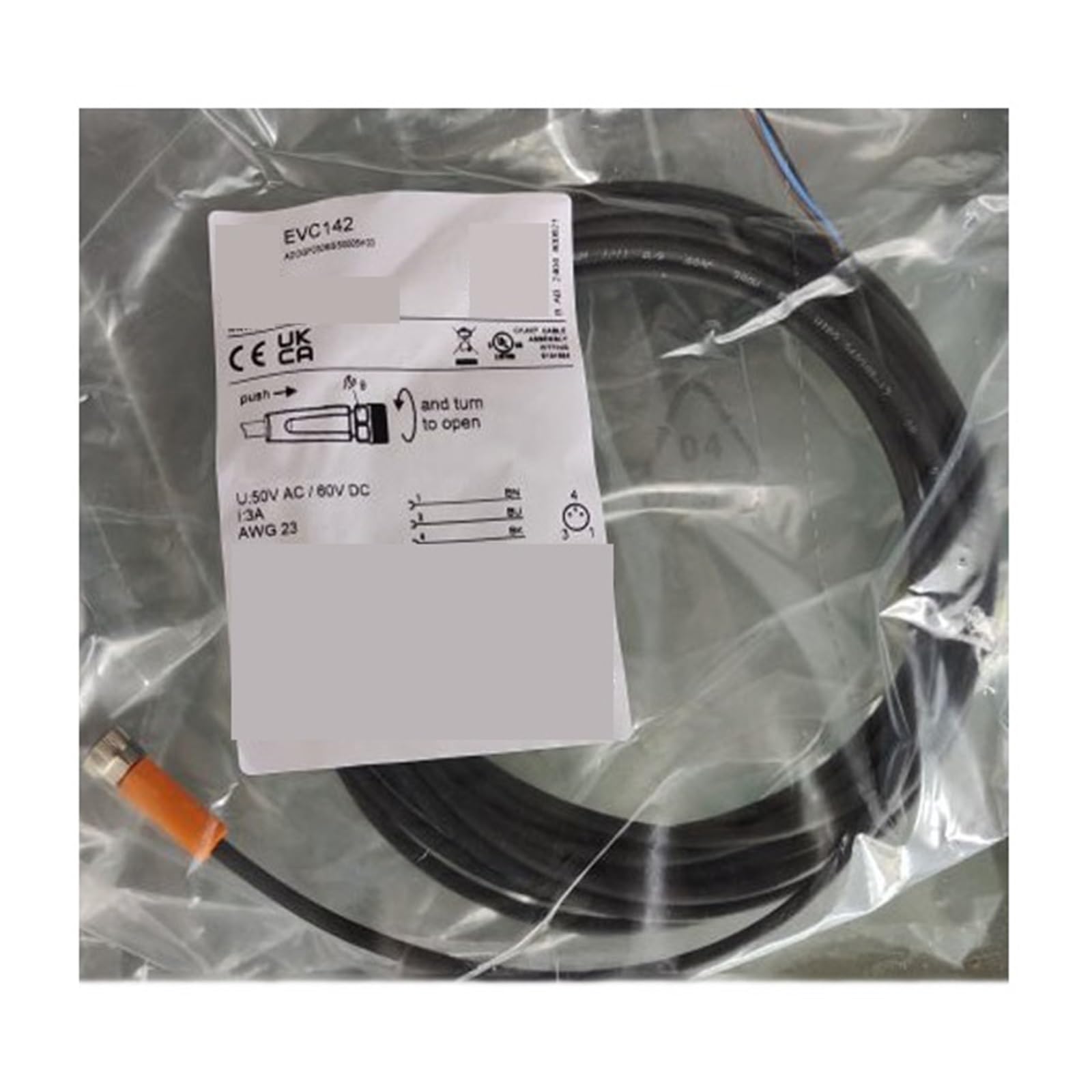 Cable de conexión EVC142 M12 de 4 pines para sensor de proximidad inductivo 2