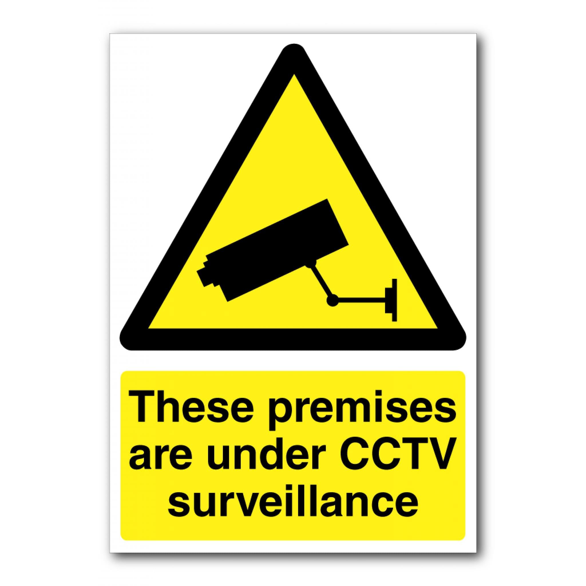 These Premises Are Under CCTV Surveillance Sign, 12x8 Inch Metal Tin Sign, Security Notice for Commercial Buildings and Private Properties