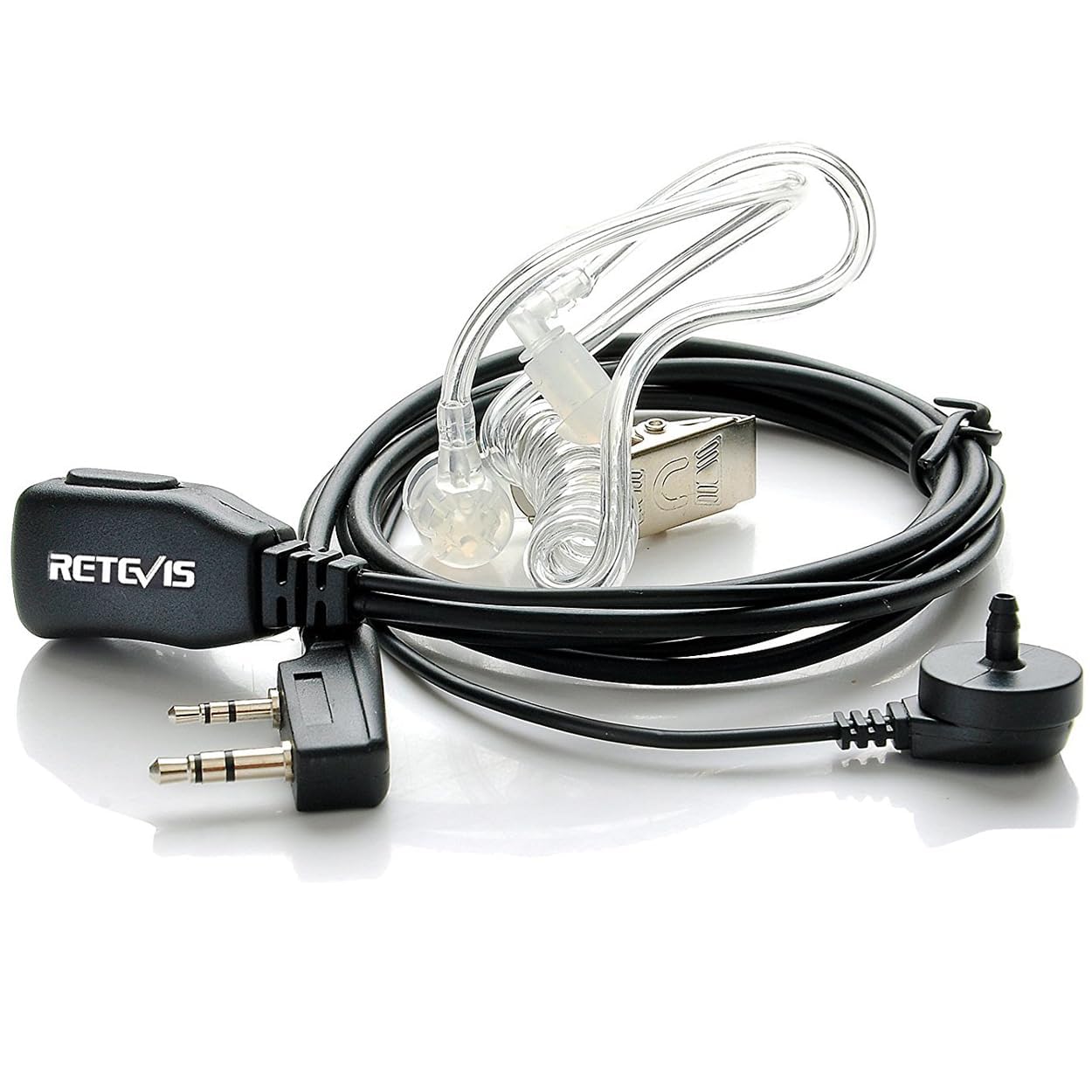 10-Pack Covert Headset Earpieces With PTT - 2-Pin Acoustic Tube For Baofeng Kenwood Radios
