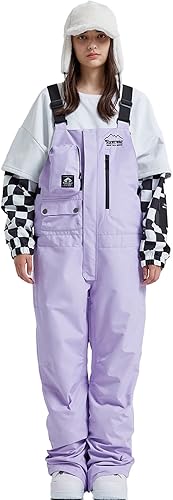 Overoles de esquí para mujer impermeables baberos de nieve pantalones de esquí pantalones de esquí con aislamiento al viento pantalones ajustables