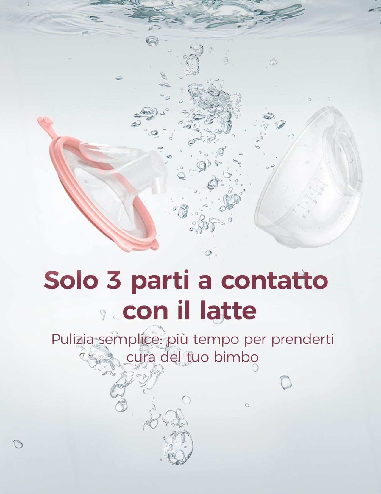 Momcozy V1 Pro Tiralatte Elettrico Indossabile a Mani Libere, Aspirazione fino a 300 mmHg, 3 Ritmi e 15 Livelli, Coppe da 230 ml, Flangia DoubleFit, Rosso Cozy