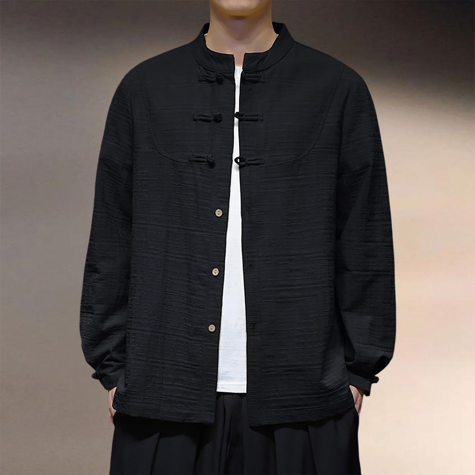 Herren Traditionelle Chinesische Kung Fu Kleidung Baumwolle Und Leinen Zen Meditation Tang Anzug Hanfu Jacke Mantel Kampfsportanzug Tai Chi Uniform For Herren Wing Chun Kleidung