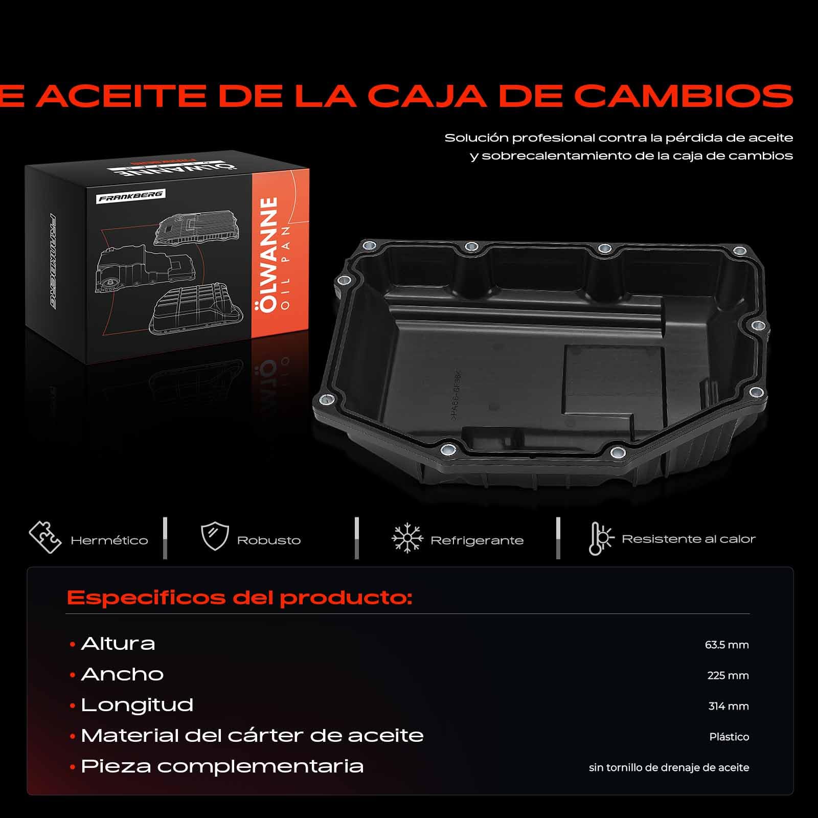 Frankberg Cárter de aceite cárter de aceite de motor con junta diésel | Compatible con: X1 F48, M.i.n.i Convertible F57, 2 Gran Tourer F46, Serie 1 F40, M.i.n.i F56, 2 Active Tourer F45